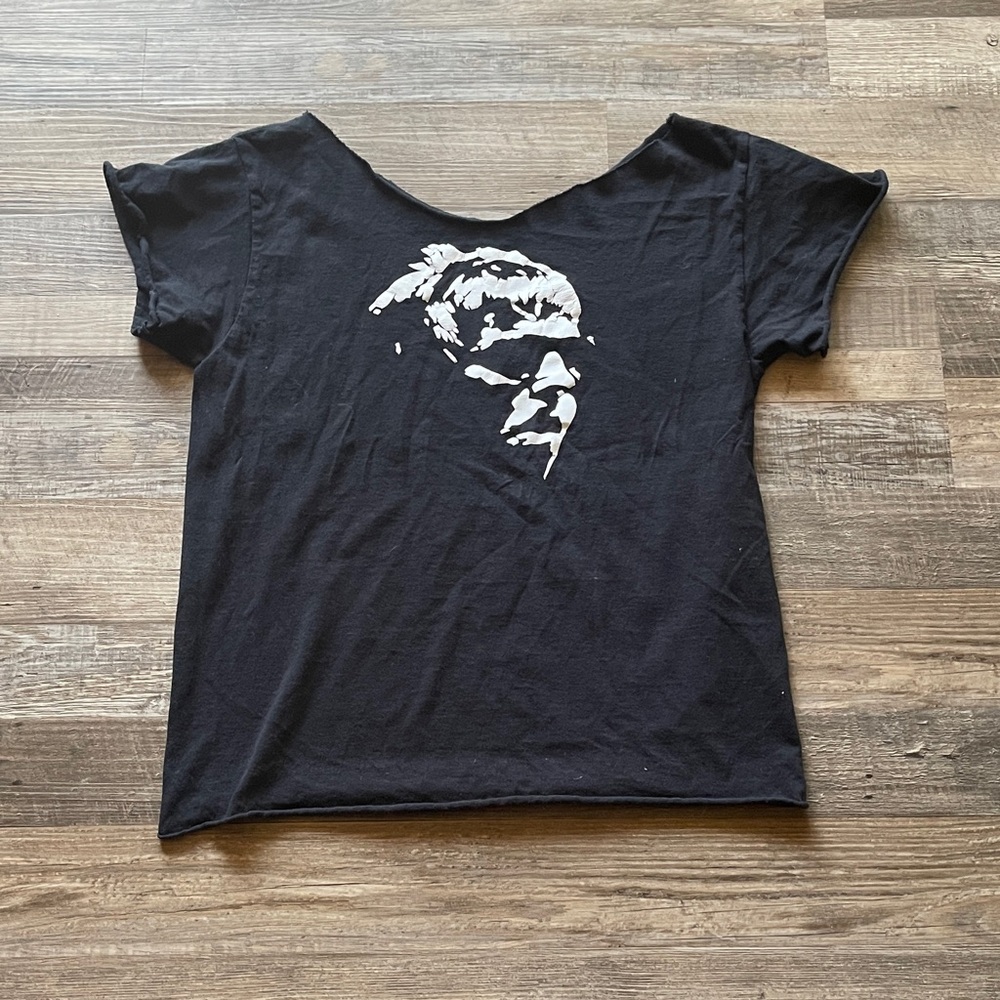 Oasis Liam Gallagher Black Tee with White Graphic